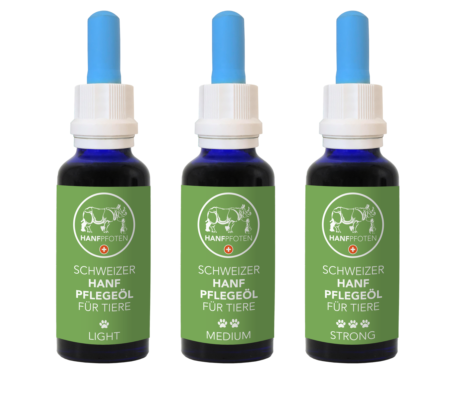 Dreier-Set Hanfpfoten CBD-Öle